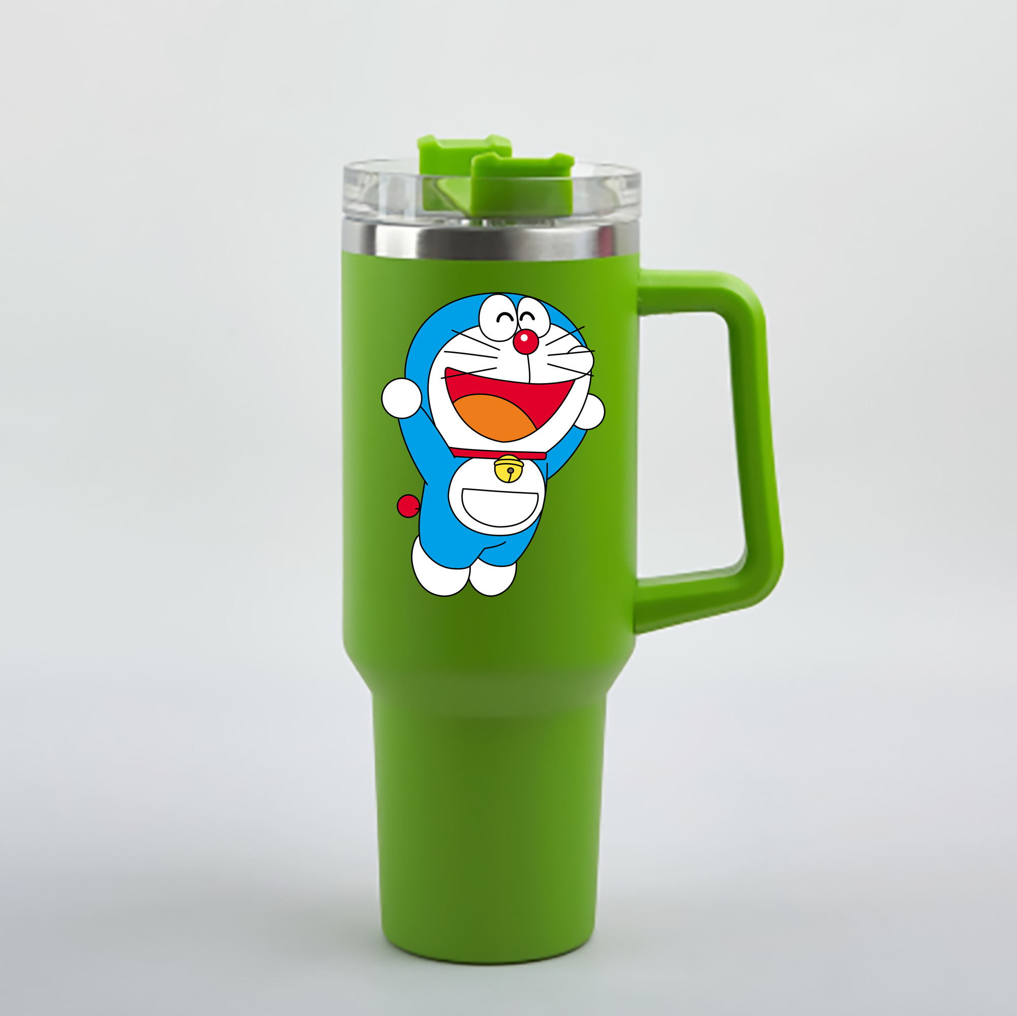 （画像用） ドラえもん Doraemon 1200mL車用タンブラー - クリスタルステッカー（プラスチックストロー付き）
